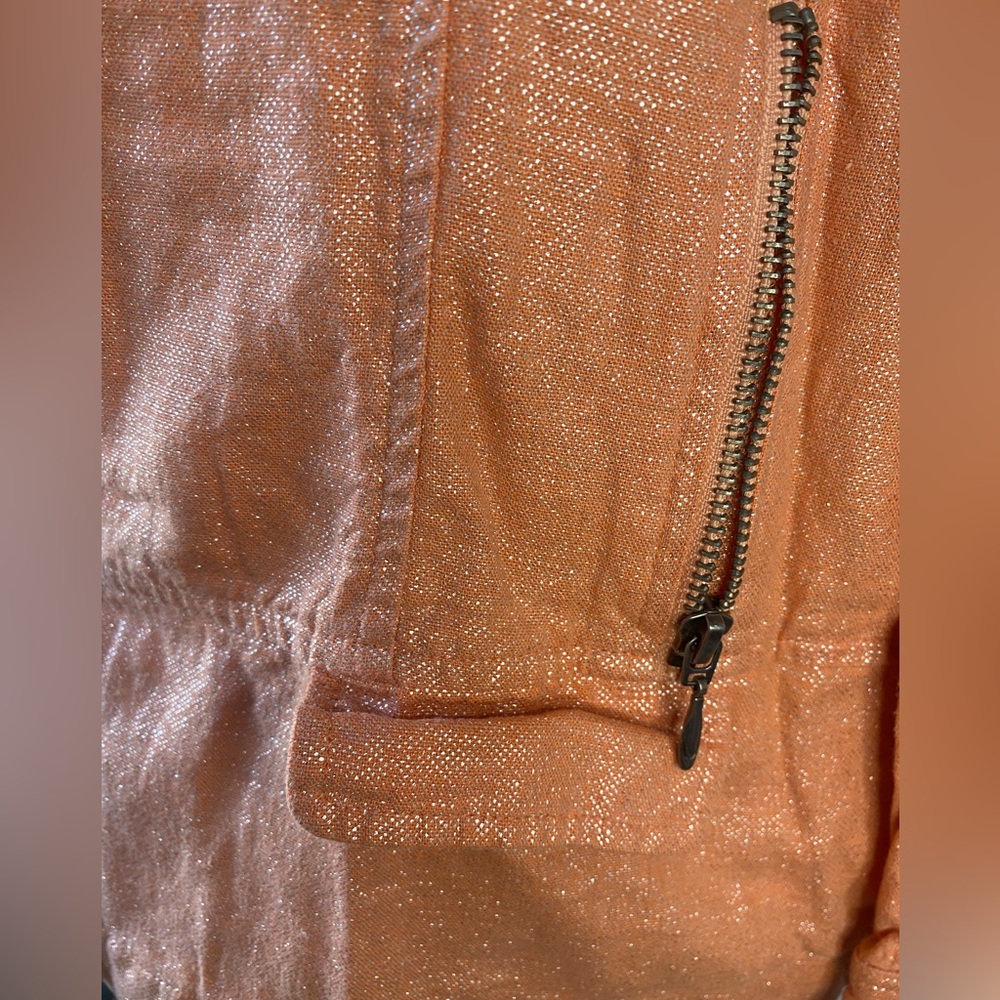 Multiples shimmer full zip lightweight linen blen… - image 3